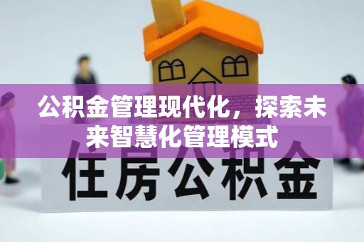 岷县公积金管理现代化，探索未来智慧化管理模式