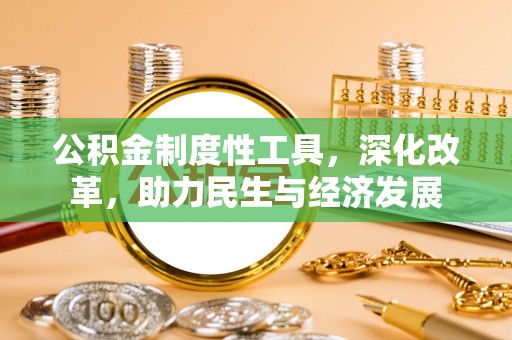 岷县公积金制度性工具，深化改革，助力民生与经济发展