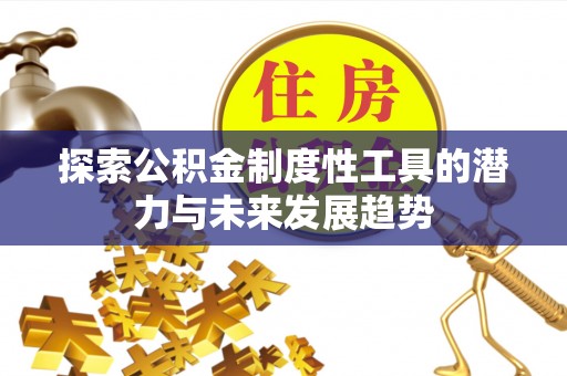 岷县探索公积金制度性工具的潜力与未来发展趋势